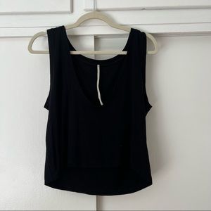 Are You Am I, Cropped Loose Black Tank